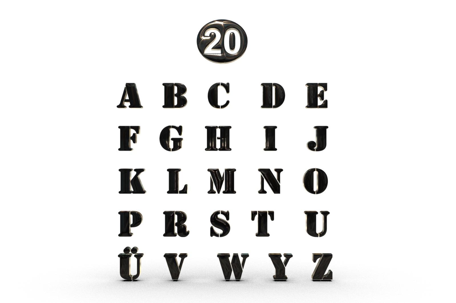 Siyah harfler 20 numara