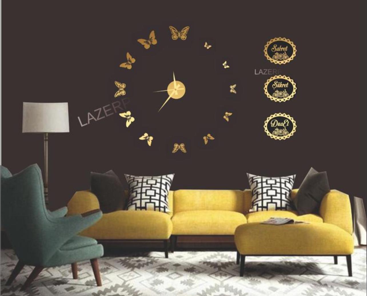 Kelebek Model Saat Takım - Gold