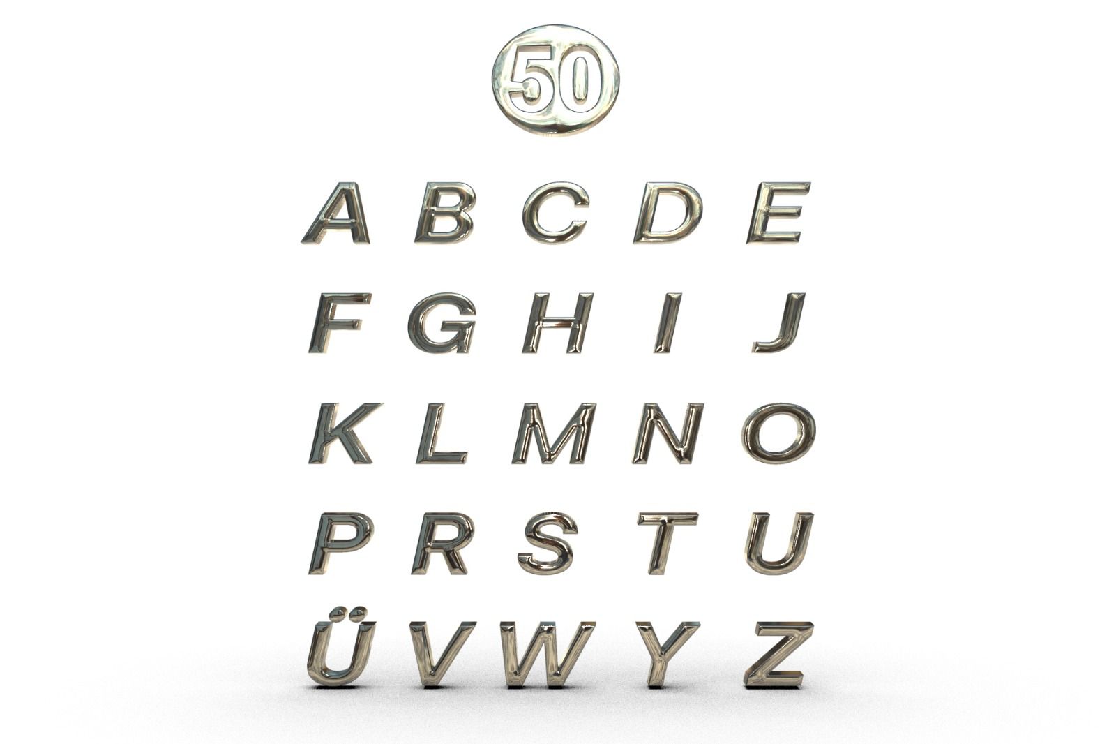 Gümüş harfler 50 numara